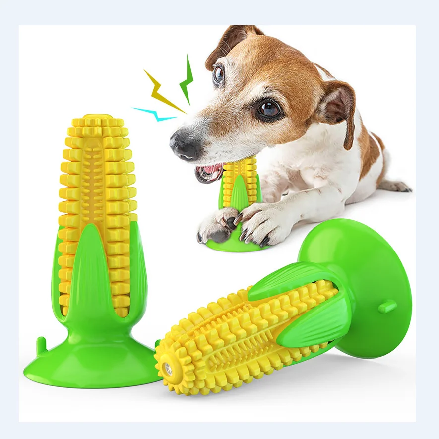 

Pets Dog Cat Puppy Molar Bite To Resistence Toys Tug Rope Toy Chew Teeth Cleaning Corn with Suction Cup Puppy Teething Toys
