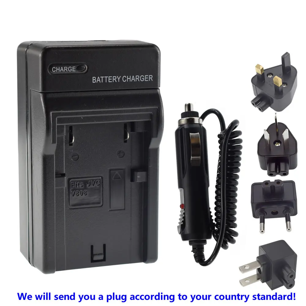BN-VF808 батарея + AC &amp Автомобильное зарядное устройство для JVC Everio GZ-MG230 MG155 HD300BU HD320BU