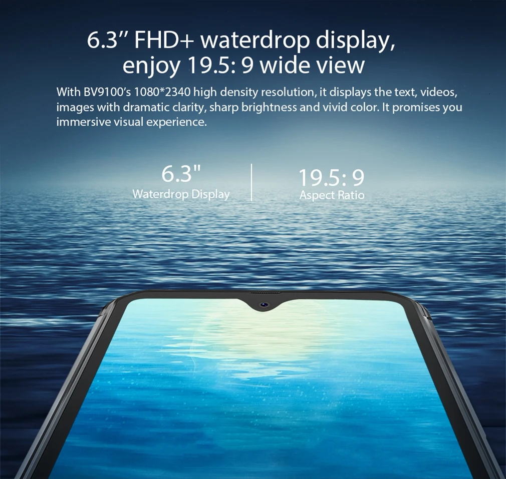 Blackview BV9100 4 Гб+ 64 Гб IP68 водонепроницаемый мобильный телефон 6," Android 9,0 13000 мАч MTK6765 Восьмиядерный NFC 16,0 Мп прочный смартфон