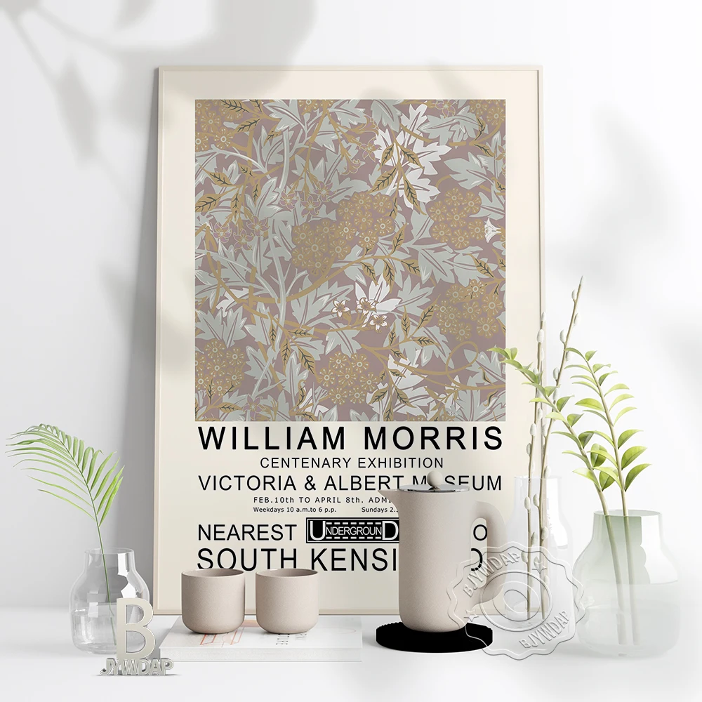 

Nordic William Morris Museum Exhibition Poster Plant Pattern Prints Poster Vintage Floral Art Painting Wall Art Print Home Decor
