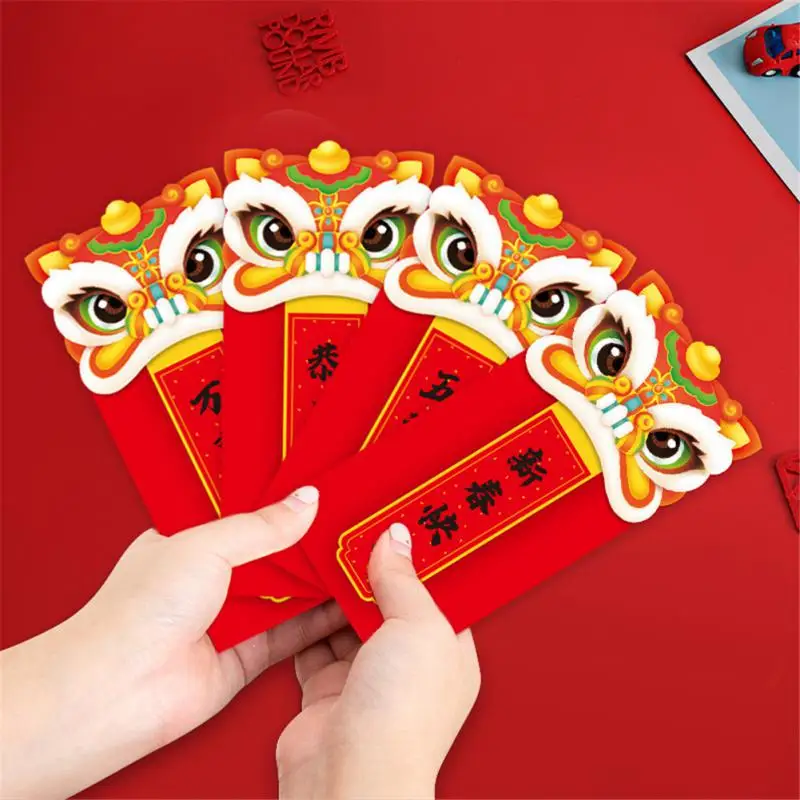 

New Year Red Envelope 2022 Decorations Hot Stamping Lion Spit Color Tiger Red Pocket Creative Spring Festival Wedding Gift Bags
