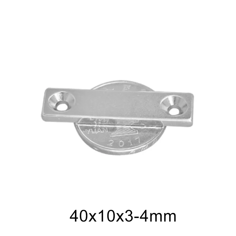 2 ~ 50 шт. 40x10x3 4 N35 потайные магниты отверстия мм Длинный лист постоянный магнитный