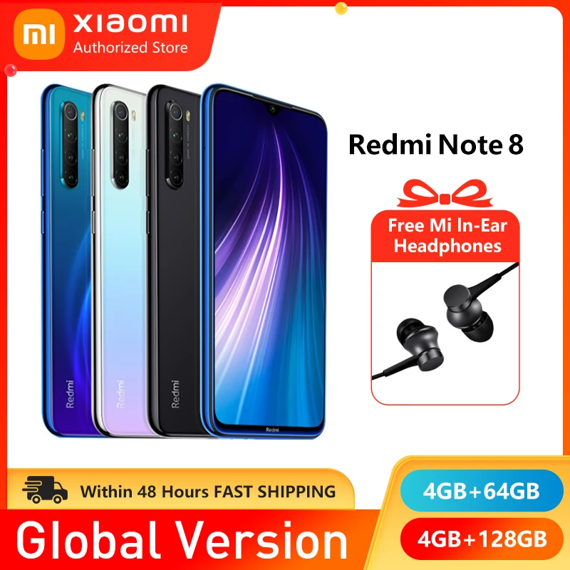 Глобальная версия Xiaomi Redmi Note 8 2021 4 Гб RAM 64 ГБ ROM смартфон четыре ядра быстрой