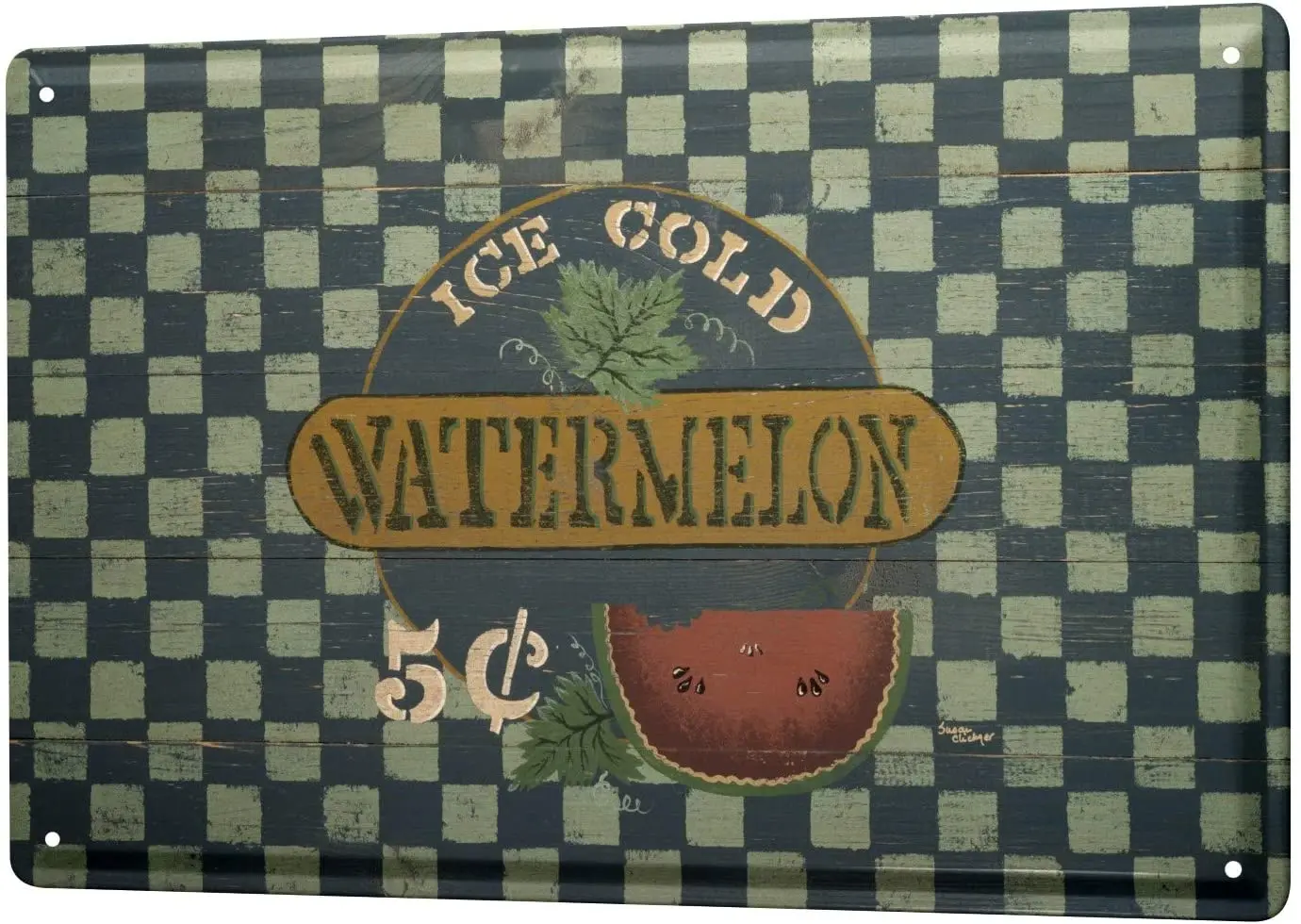

Tin Sign Inchs Nostalgic Fun Watermelon ice Cold