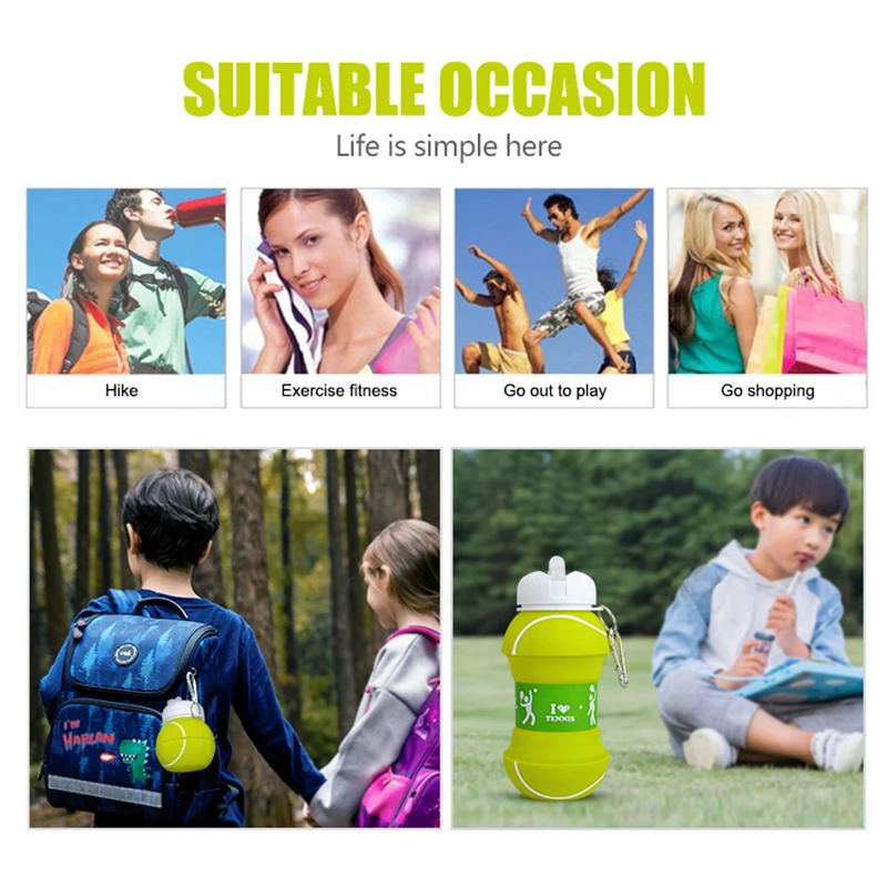 Новая теннисная Спортивная бутылка для воды с соломинкой экологически чистая