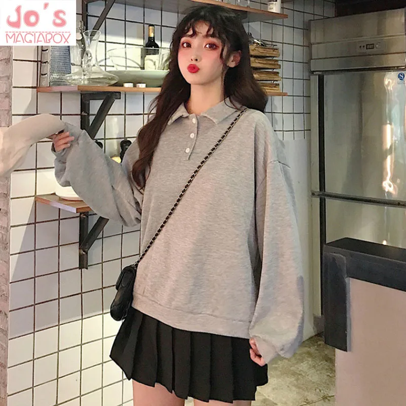 Женский пуловер с длинным рукавом Kawaii повседневный Толстый Пуловер отложным