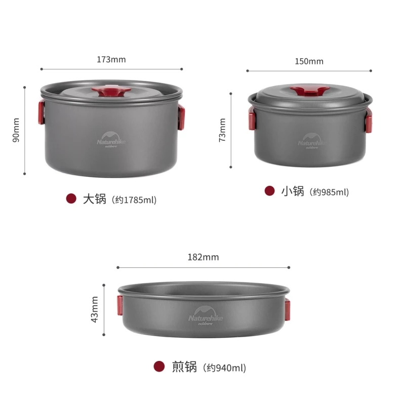 Naturehike обновленная посуда для кемпинга на 2-3 человека набор посуды пикника