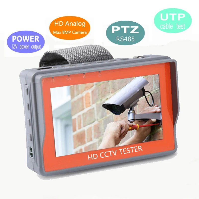 5 дюймовый 5MP 8MP AHD CVBS TVI CVI камеры тестер все в одном Поддержка PTZ RS485 UTP кабельный