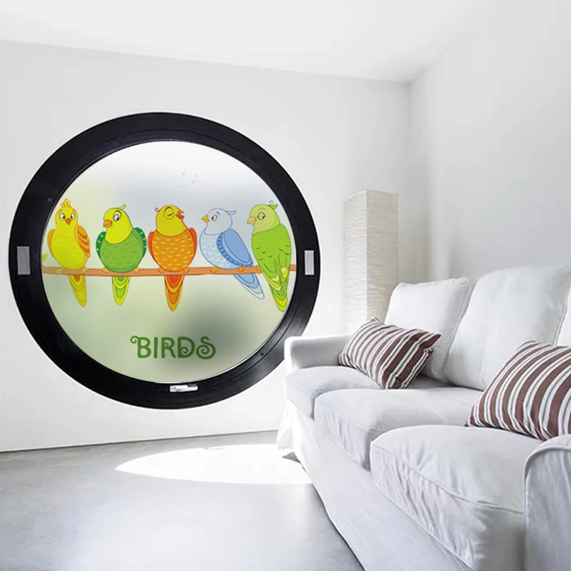 Наклейка на окно стекло s птицы статическое искусство раздвижная дверь клеящаяся