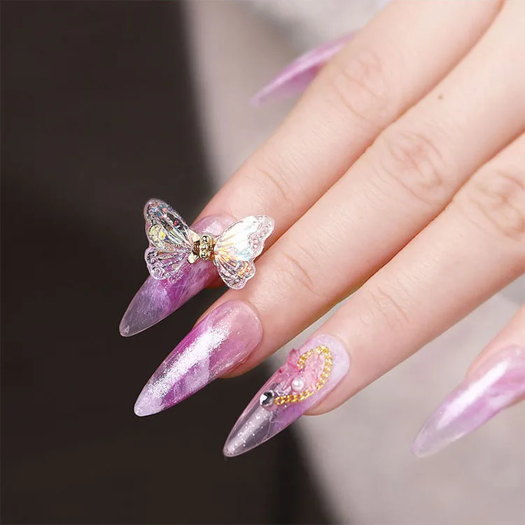 3D Zircon Butterfly Glitter AB Nail Art Decorations New Year Home Fashion Nail Polish Ornament Manicure Decals Accessories