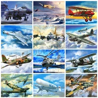 airplane diamond painting blue sky fighting aircraft full diamond embroidery cross stitch mosaic military lovers home decor gift