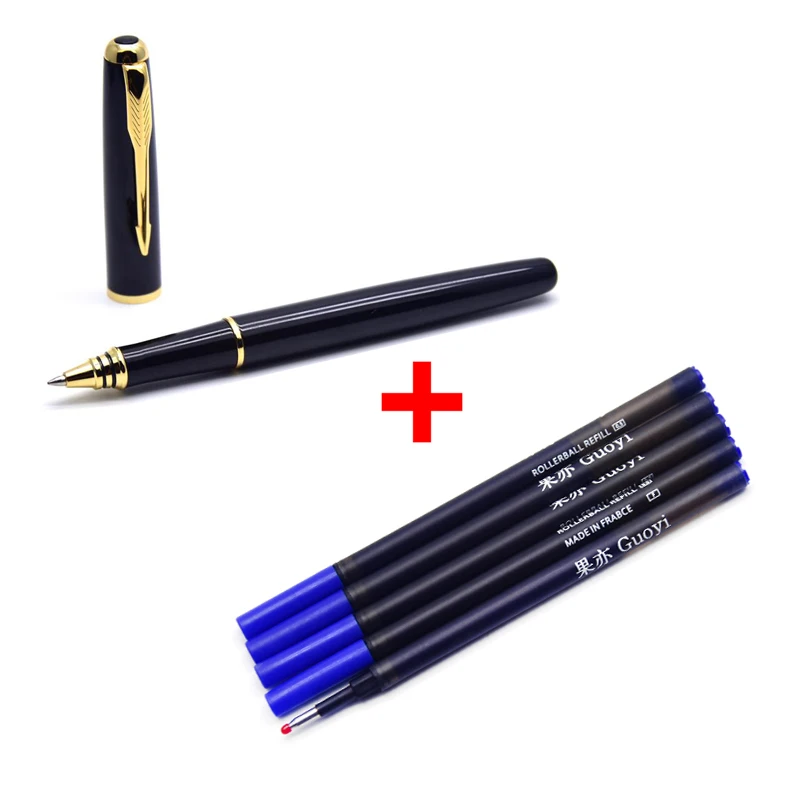 Gold-5 blue ink CCCAGYA A110 Классическая Металлическая гелевая ручка для обучения, офиса, школы, канцелярские принадлежности, Подарочная роскошная ручка для отеля, бизнес-письма, шариковая ручка - Цвет: Gold-5 blue ink