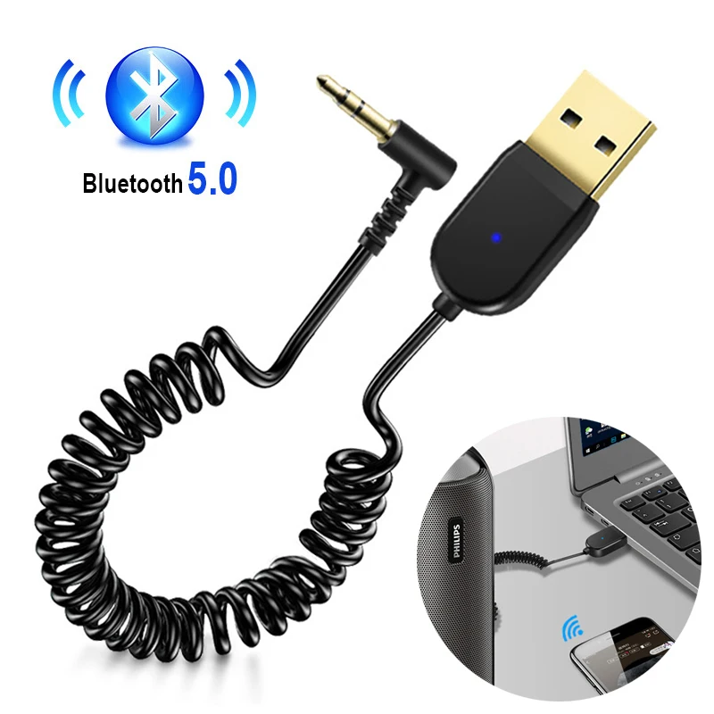 JINSERTA беспроводной USB кабель программный ключ автомобильный 3,5 мм разъем Aux Bluetooth аудио приемник адаптер динамик музыкальный передатчик