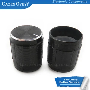 10 шт.  Лот 15 * 17 мм потенциометр из алюминиевого сплава 15 * 17 ручка поворотный переключатель регулятор громкости черный в наличии