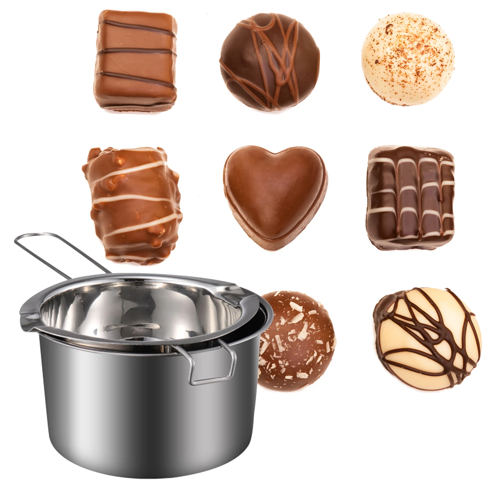 

1 Set Double Boiler Pot Safe Nice Chic Fine Cheese Melting Pot Stainless Steel Chocolate Pot Chocolate Melting Pot Melting Pot