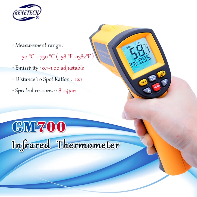 Цифровой ИК инфракрасный термометр бесконтактный лазерная точка пистолет