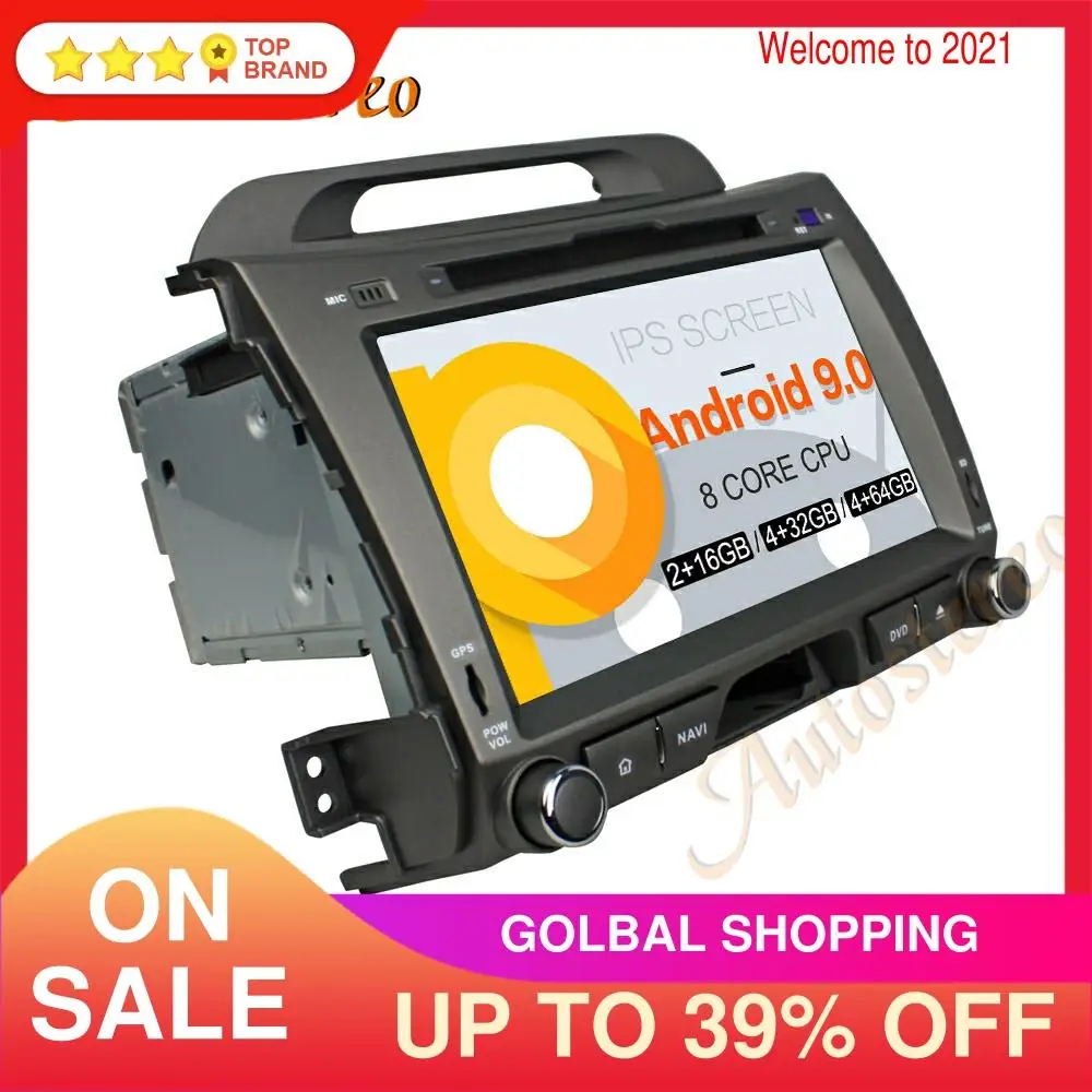 Автомобильный DVD плеер Android 9 PX5/PX6 GPS навигация для KIA SPORTAGE R 2010 2012 радио рекордер