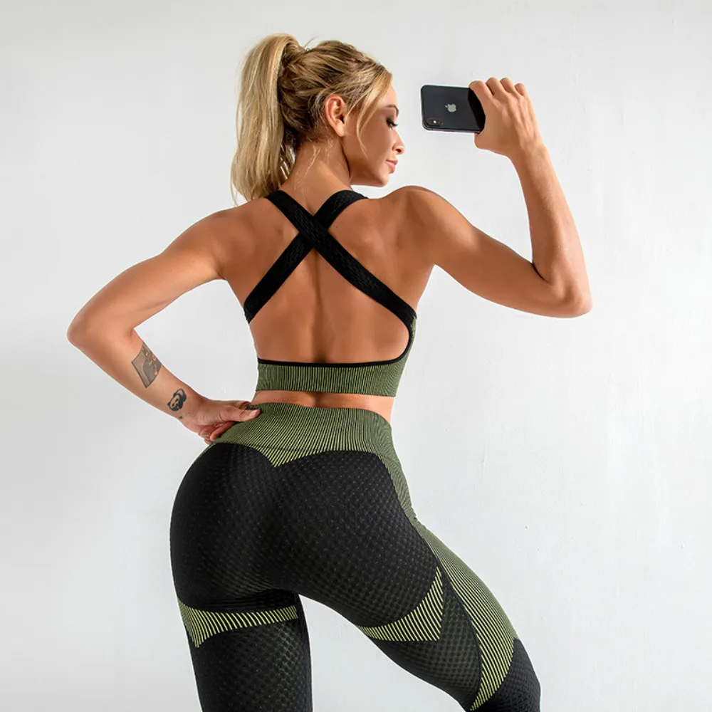 3pcs/set Sexy Women Sport Suit Yoga Set Gym Workout Clothes Long Sleeve Zippered Fitness Crop Top + High Waist Seamless Leggings | Спорт и