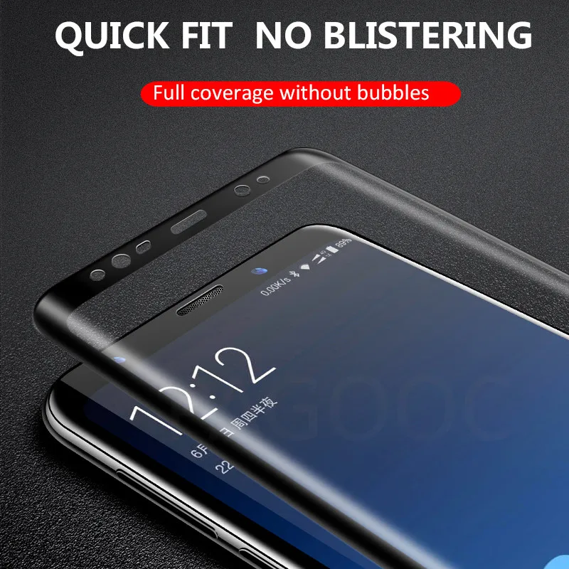 100D полностью изогнутое закаленное стекло для samsung Galaxy S9 S8 Plus Note 9 8 Защитная пленка для экрана samsung S7 S6 Edge S9