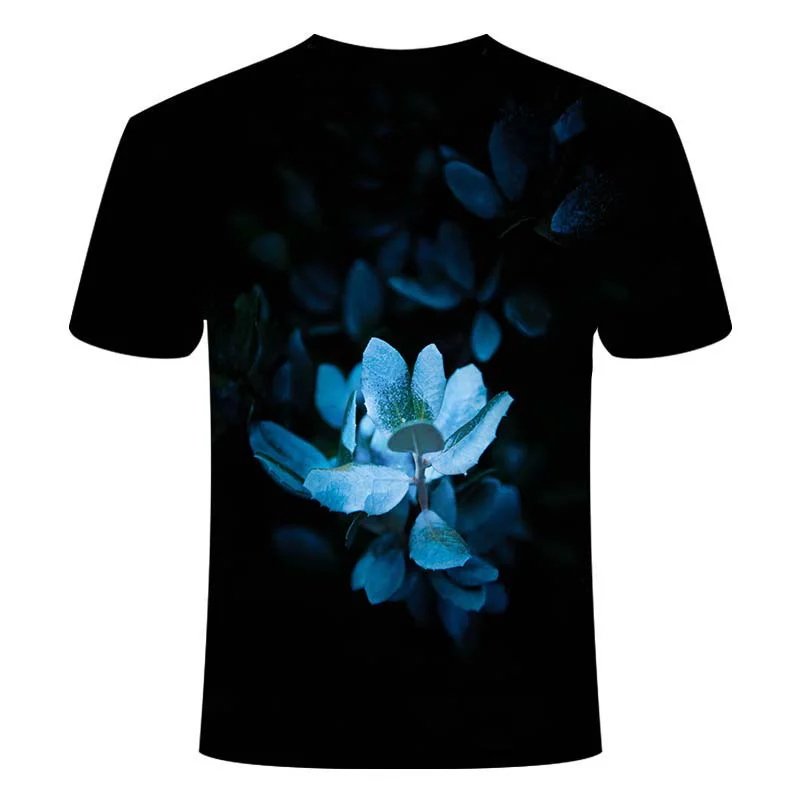 

New T-shirt Men High Quality Men's T-shirt Ladies Short Sleeve Character Flower Pattern 3D Printing Men's T-shirt Fashion Cool