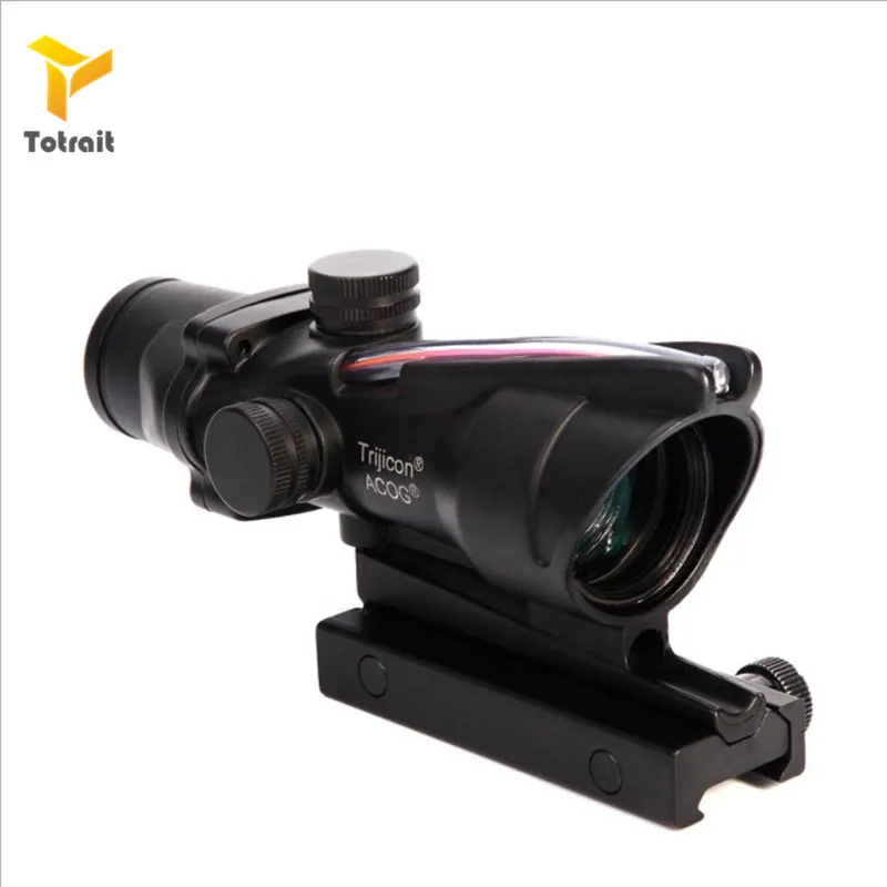 Охотничий оптический прицел topiston ACOG 4X32 из настоящего волокна с красным и зеленым