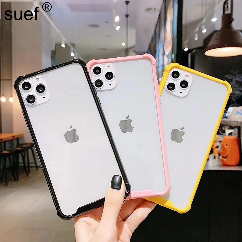 Акриловый чехол для телефона suef два в одном iPhone X Xr Xs Max с четырьмя углами защита от