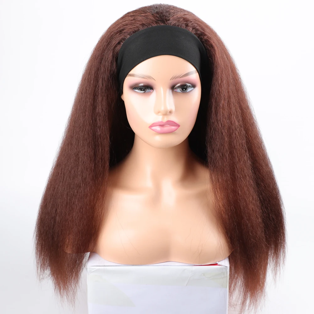 Parrucca sintetica lunga crespa diritta per le donne nere parrucche sintetiche Afro parrucche Cosplay parrucca fascia bionda nero rosso viola