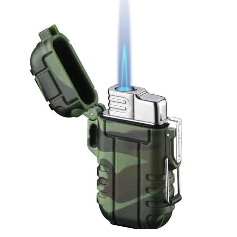 

Creative Sealed Waterproof Lighter Butane Windproof Blue Flame Inflatable Lighter Cigarette Accessories Outdoor Tools
