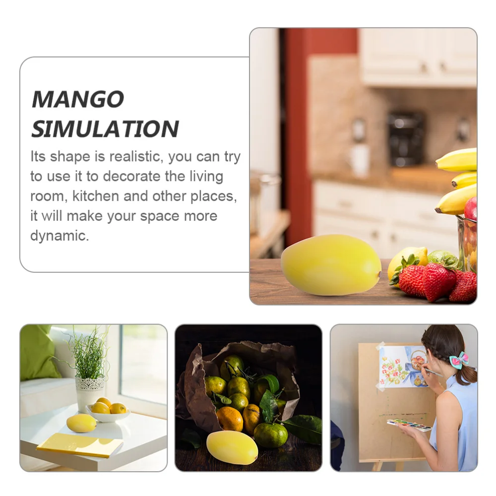 

6 Pcs Realistic Fake Fruit Model Mango Photo Decorations for Home Office