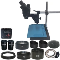 professional black 3 5x 90x trinocular simul focal stereo microscope soldering phone repair 38mp camera 0 5x adapter microscopio