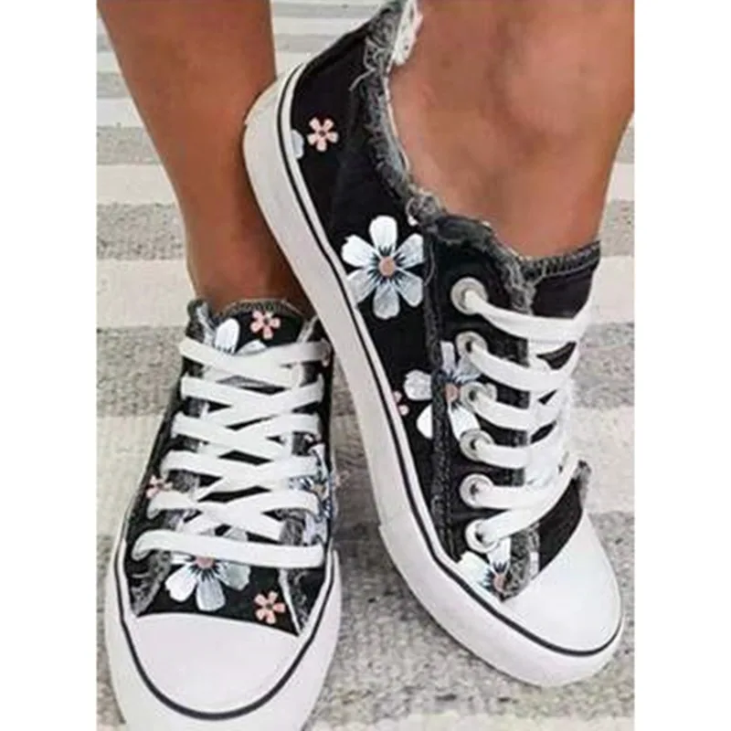 Кеды женские из денима Вулканизированная плоская подошва удобные кроссовки на