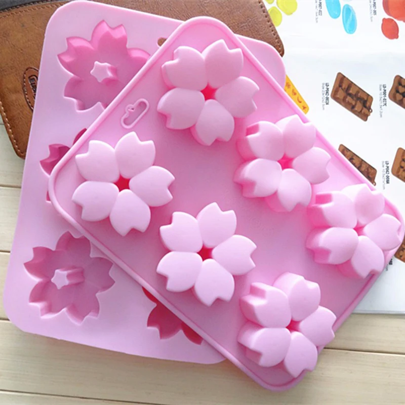 Cherry Blossom Soap Silicone Mold Flower Cake Tool Sakura Decorations Hanging Diffuser Mould For Aromatherapy Car Freshie Wax images - 6