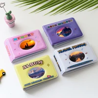 mini photo album pocket album for student cards small folding papers postcard ins wind hollow 3 inch 36 photos storage case