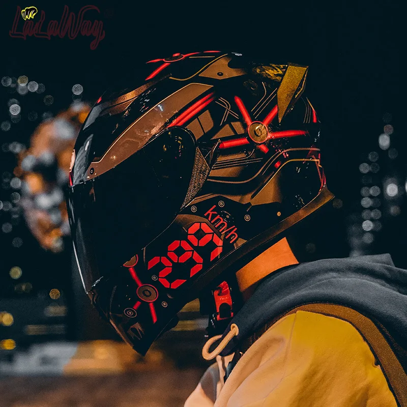 Мотоциклетный шлем на все лицо для уличного велосипеда со съемным зимним шарфом