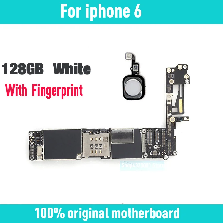128GB(White) Оригинальная разблокированная материнская плата для iphone 6 с сенсорным ID/без Touch ID, для iphone 6 логические платы, 16 ГБ/64 Гб/128 ГБ - Цвет: 128GB(White)