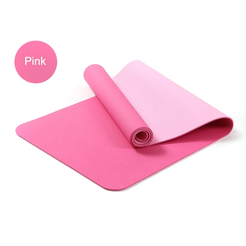 

Утолщенный Коврик для йоги нескользящий спортивный коврик без запаха для фитнеса пилатеса упражнения ТПЭ 6 мм ла