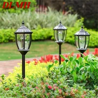 dlmh retro simple outdoor black lawn lamp led light classical waterproof home for villa path garden