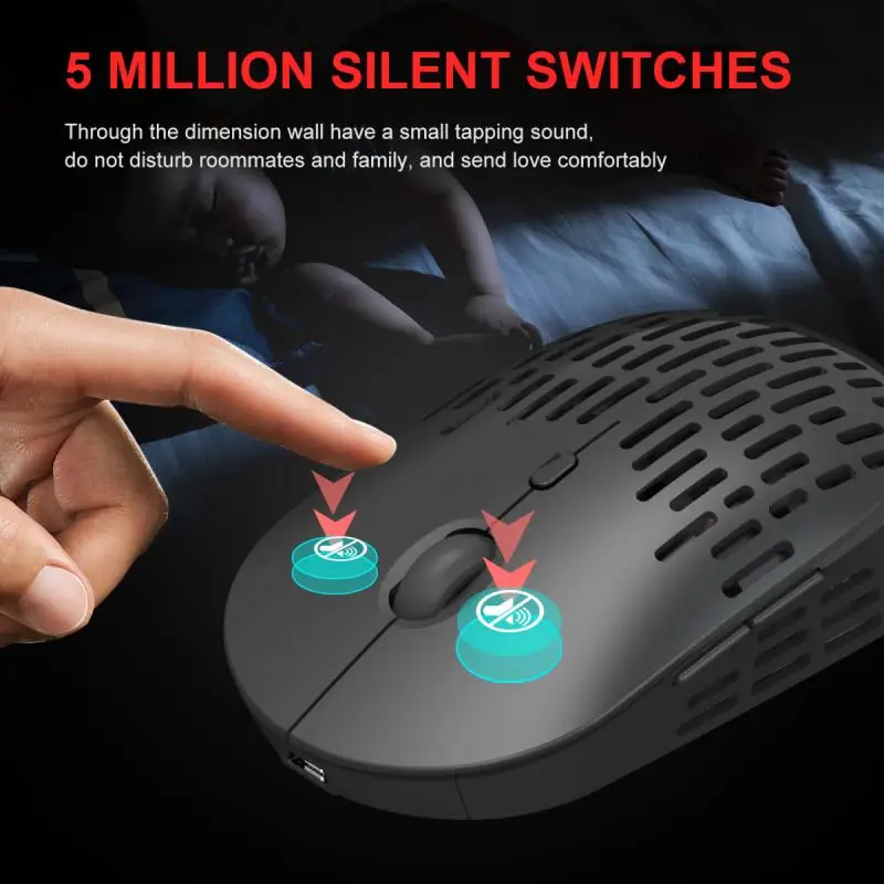 

2.4G Single-mode Charging Wireless Mouses T38 Luminous Hole Mouse