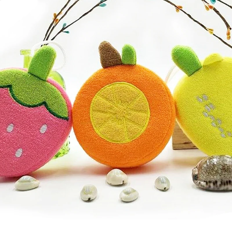 

Fruit Baby Bath Brush Cartoon Soft Baby Bath Sponge Powder Puff Cute Children Newbron Infant Shower Product Rubbing Towel Balls