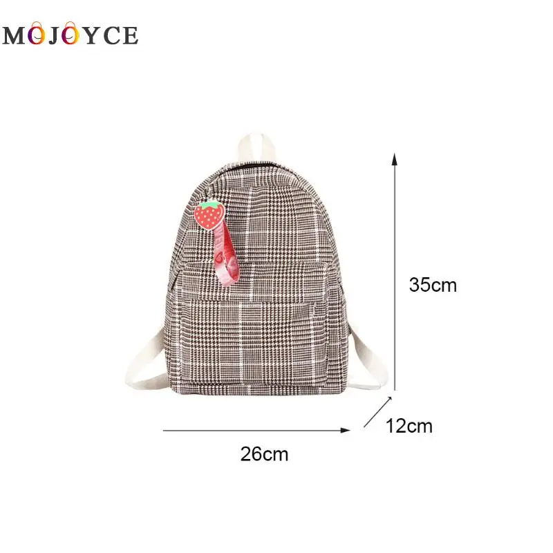 

Fashion Plaid Women Backpack Canvas Students Travel Casual School Shoulder Bookbag Plecak
