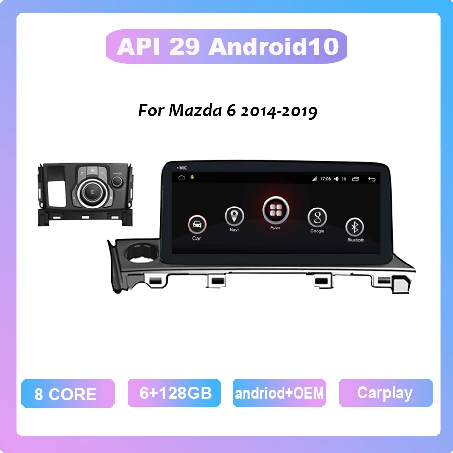 

Android 10 Octa Core 1920*720 10.25Inch Car Stereo Multimidia 1Din Car Radio For MAZDA 6 2017-2019 10.25 screen android