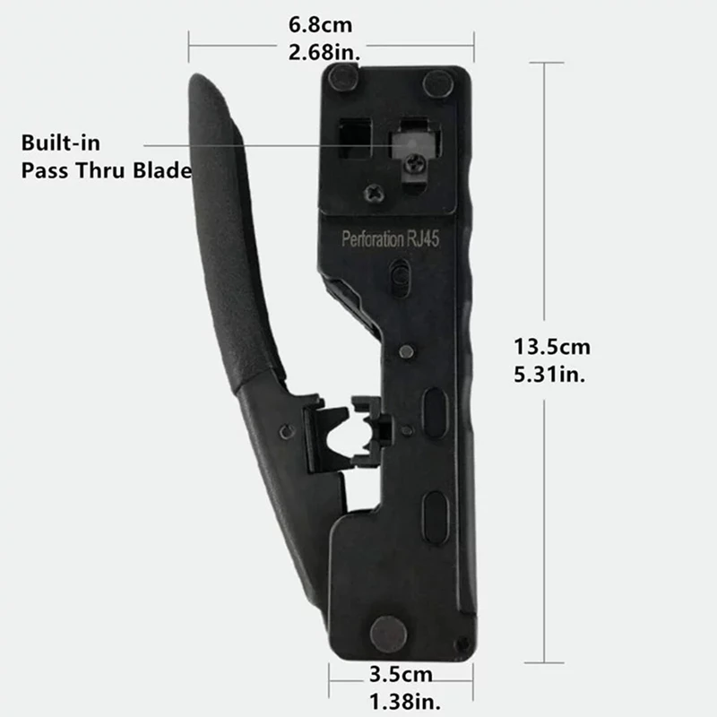 

Cat5 Cat6 Cat7 Pass Through Crimper for RJ45 RJ12 RJ11 Network Connectors Modular Plugs Ethernet Cables EZ Crimp Tool