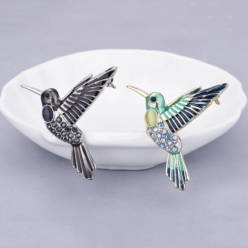 MAIKALE брошь из эмали в виде птицы шпильки с украшением кристаллов Стразы Броши для