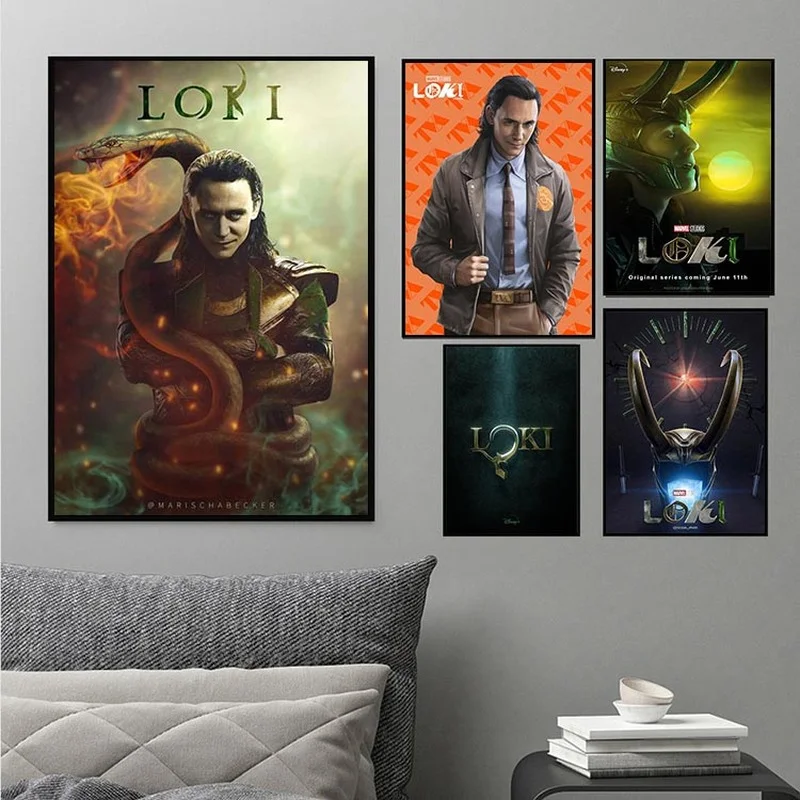 Популярный постер супергероев Marvel Сезон 1 серия Loki пропагандистский на холсте