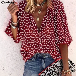 Блузка женская, с длинным рукавом, отложным воротником, для офиса, 2021