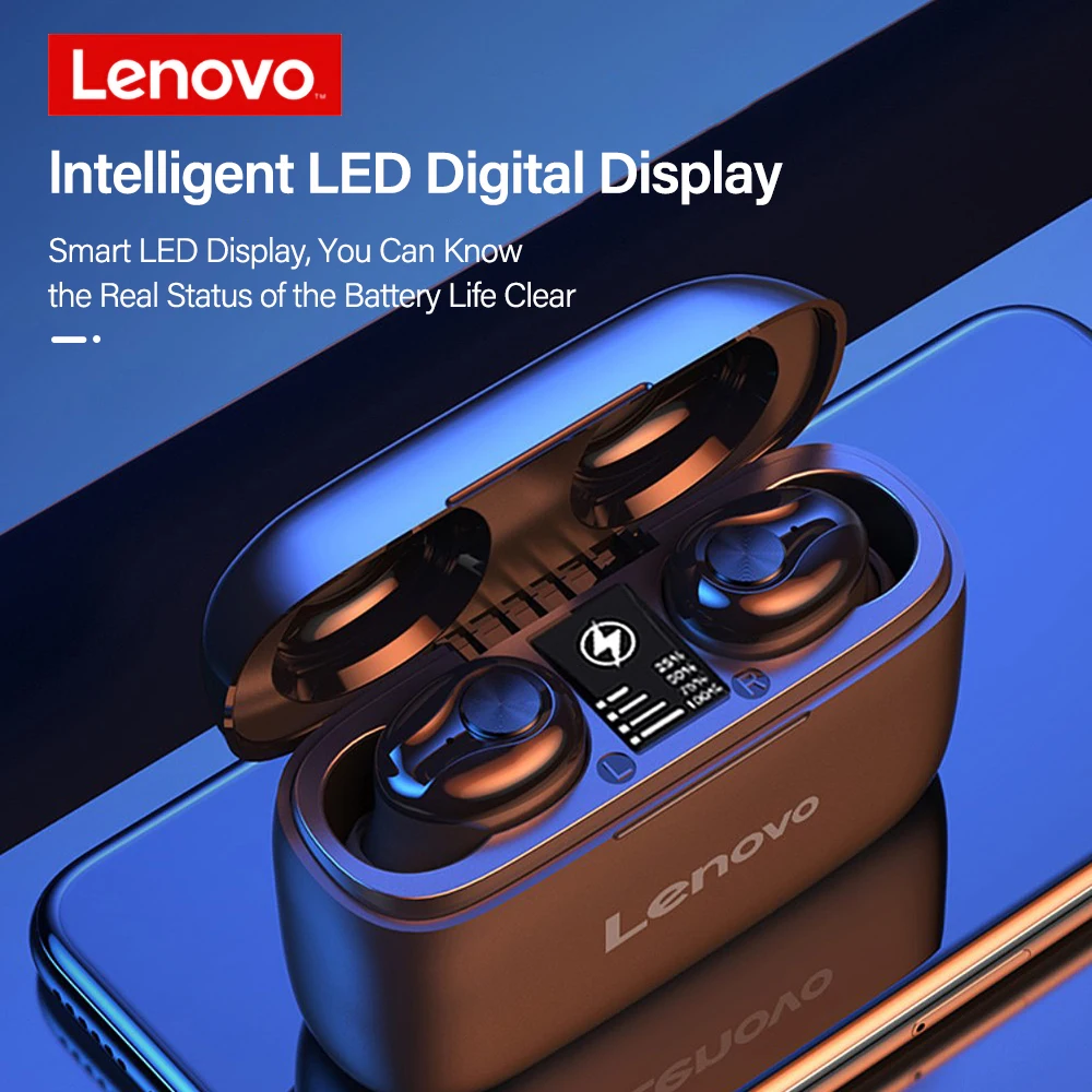 

Lenovo HT18 Bluetooth Earphones 1000mAh Battery Charging box LED Display HIFI Stereo Touch Control with mic Wireless Headphones