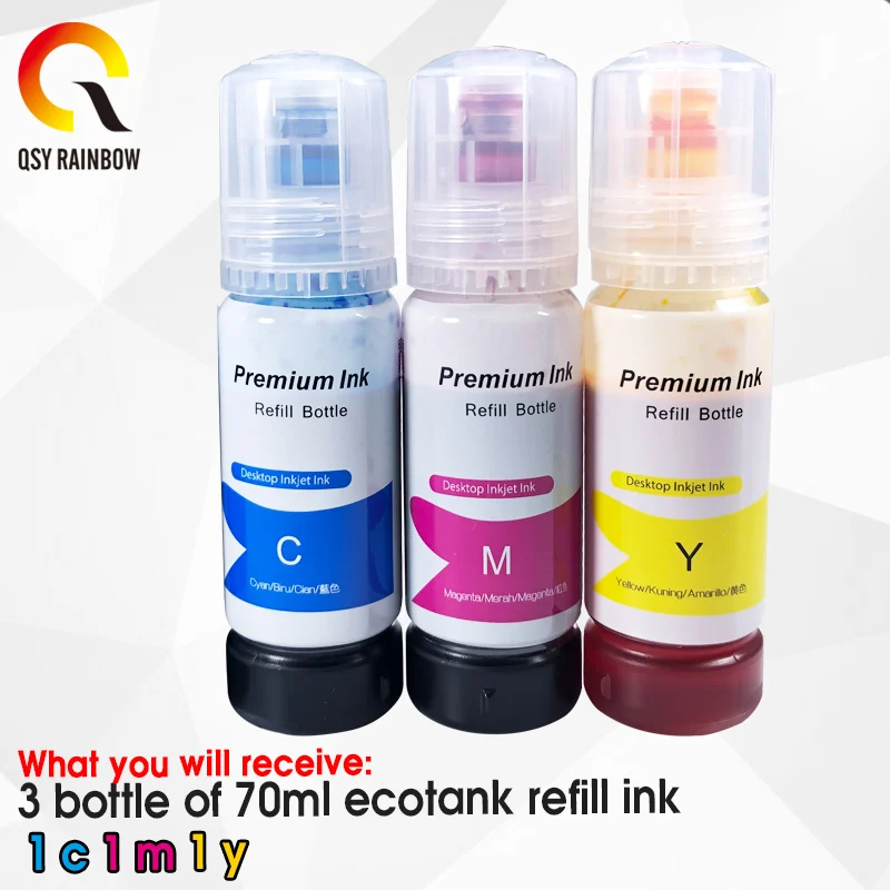 Набор для заправки Epson EcoTank L чернила на основе красителя СНПЧ 4150 4160 6161 3110 ET 3150 2710