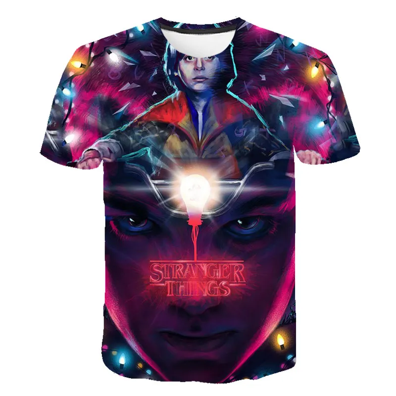 

3D New Stranger Things Print T-shirts For Boys Clothes For Teens Fashion TV Hot Summer Children's Clothing for Girls Tops 4-14T