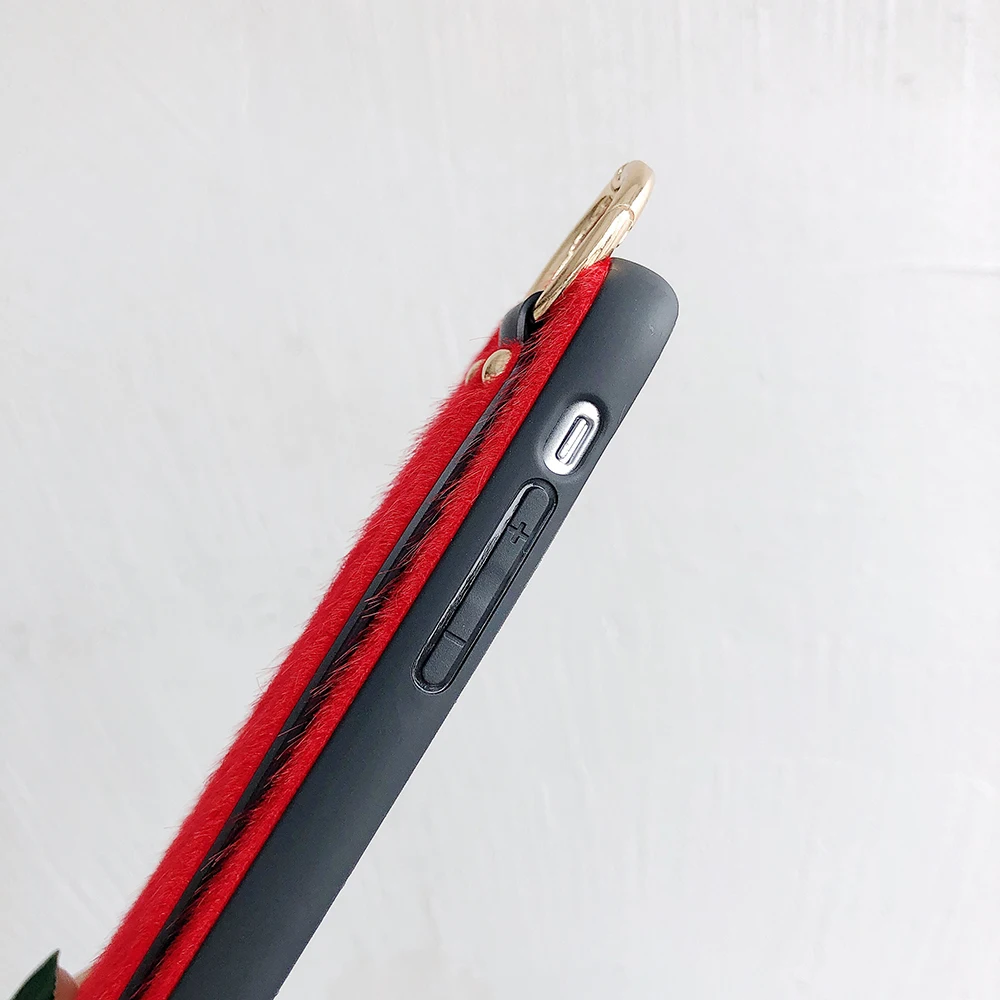 Зимний браслет плюшевый чехол для телефона iphone 11 Pro Max X XR XS 7 8 6 6S Plus ремешок