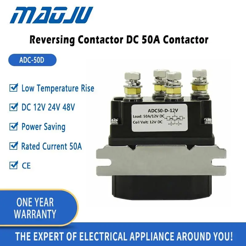 

DC Reversing Contactor Of Electric Winch Forward And Reverse Transfer Contactor 12V, 24V, 48V, 50A Automobile Accessory